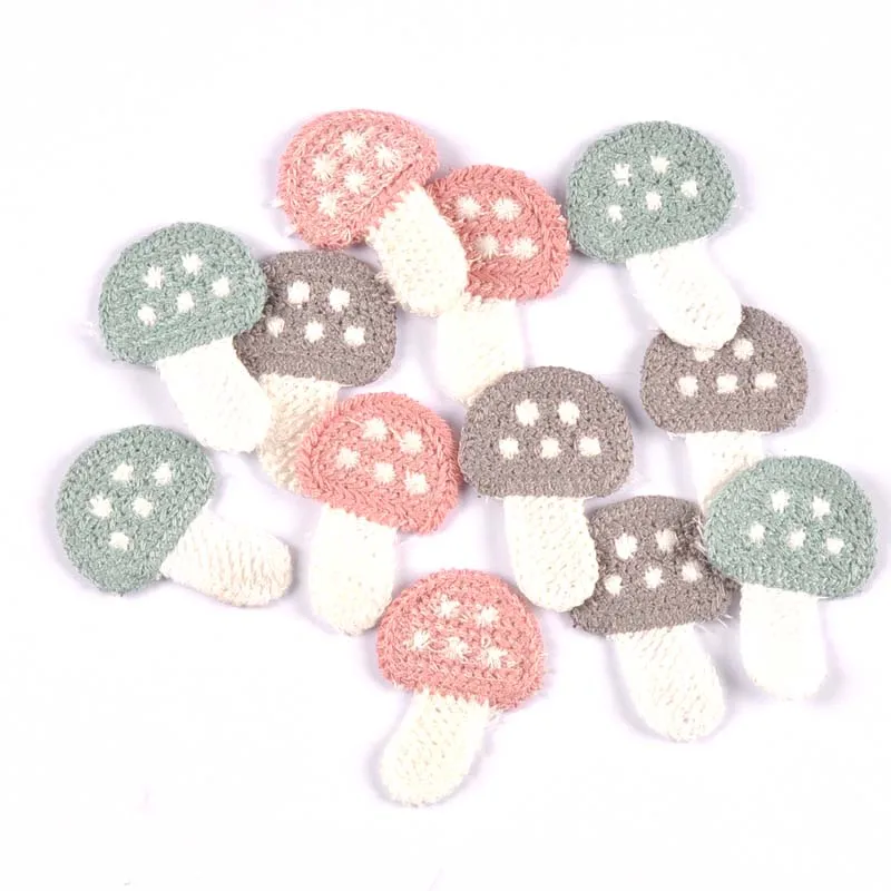 20Pcs/lot Lovely Mushroom Appliques for DIY Hat Clothes Sewing Supplies Headwear Decor Stick-on Patches 28x40mm cp3033