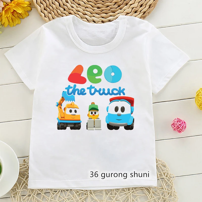 New Hot Sale Children’S Tshirt Funny Leo The Truck Tv Show Cartoon Print Boy’S T-Shirt Kawaii Girls T Shirt Fashion Kids Clothes