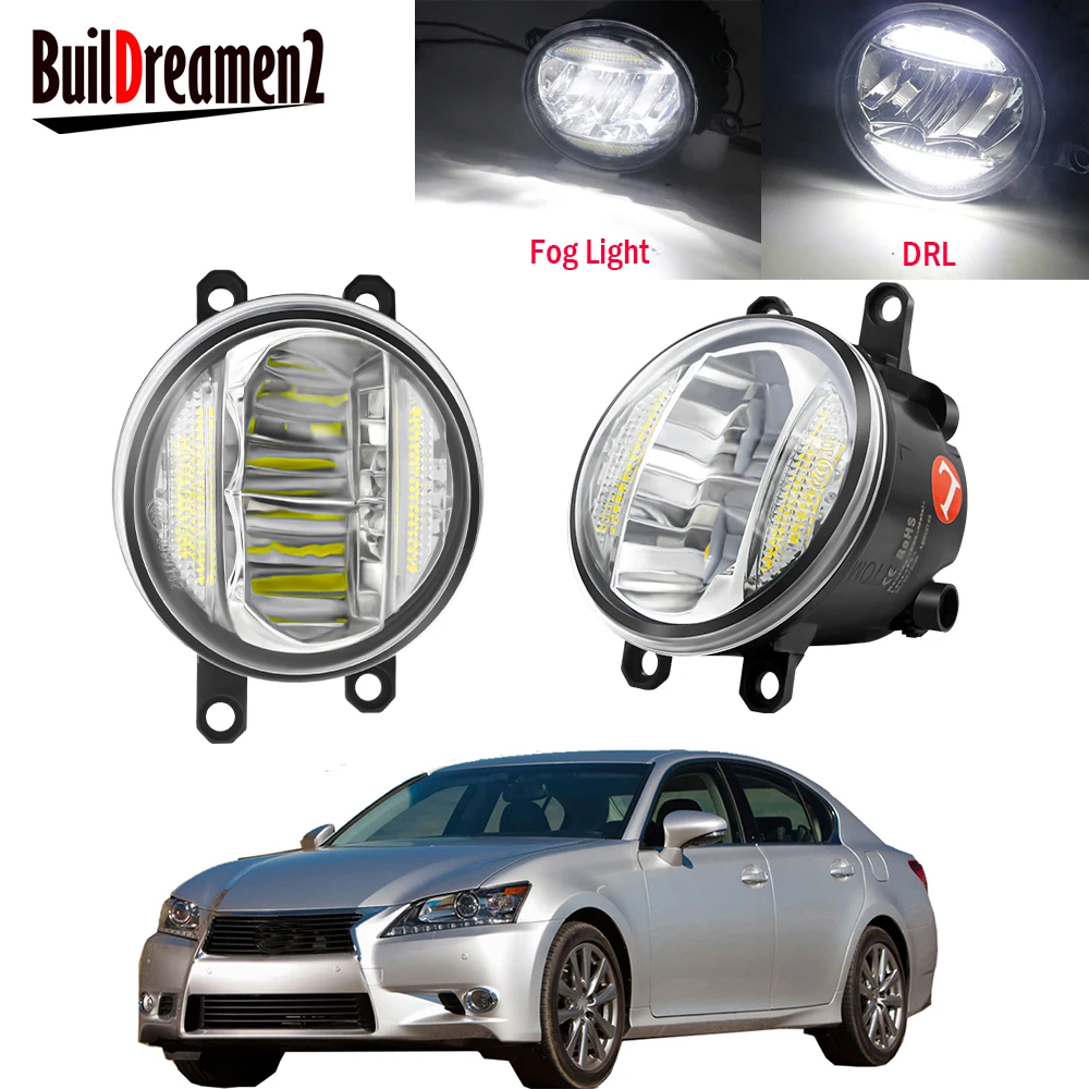 2 X Car Front Bumper LED Fog Light Assembly Daytime Running Lamp DRL 30W 8000LM 12V For Lexus GS350 GS460 GS450h 2011-2015