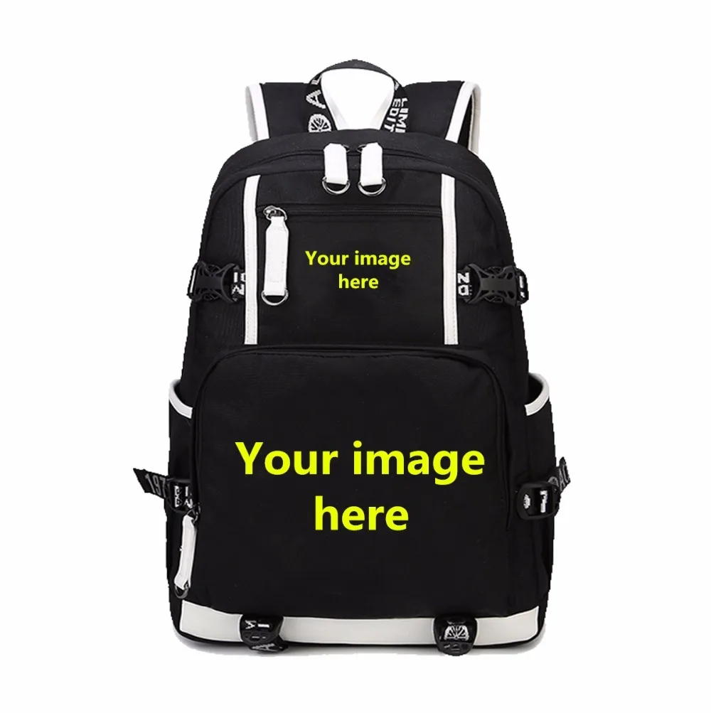 anime Cartoon backpack Custom Made Backpack student bookBag women men shoulder Rucksack Send pictures Custom backpack 4 style