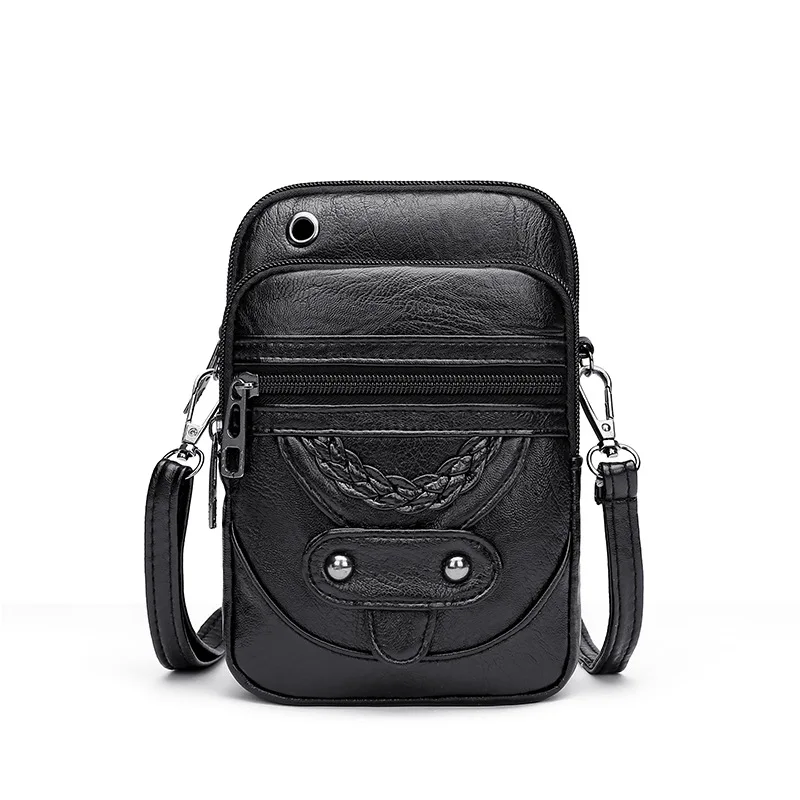 Multifunktion ale weiche pu Leder kleine Umhängetasche für Frauen Vintage Umhängetasche Geldbörse Handy Baga Handtasche Geldbörse – Detail 4