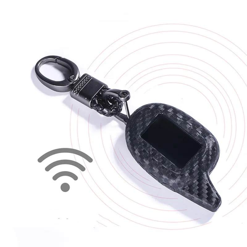 Carbon Fiber Silicone Key Cover For Scher-Khan Magicar 7 M12 M11 M9 M8 M7 Russia 2-Way Car Alarm Silica Gel LCD Remote Case