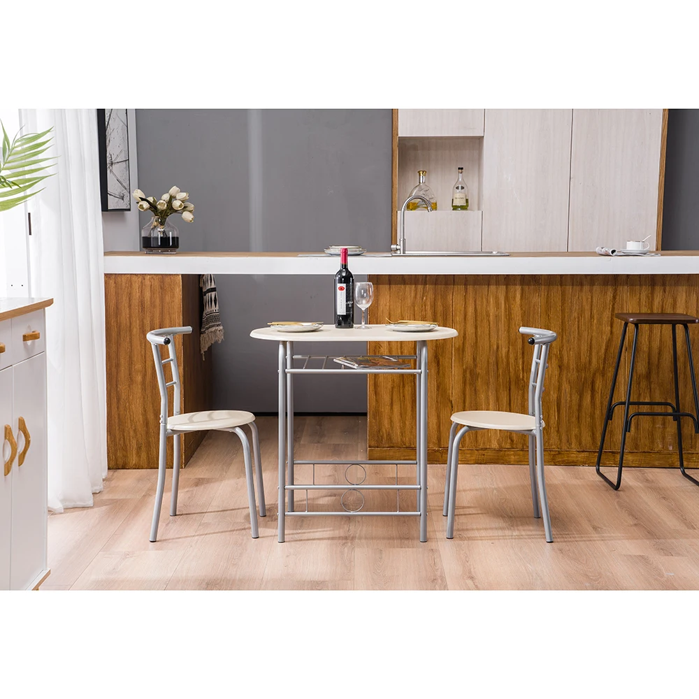 PVC Breakfast Table (One Table and Two Chairs) Natural