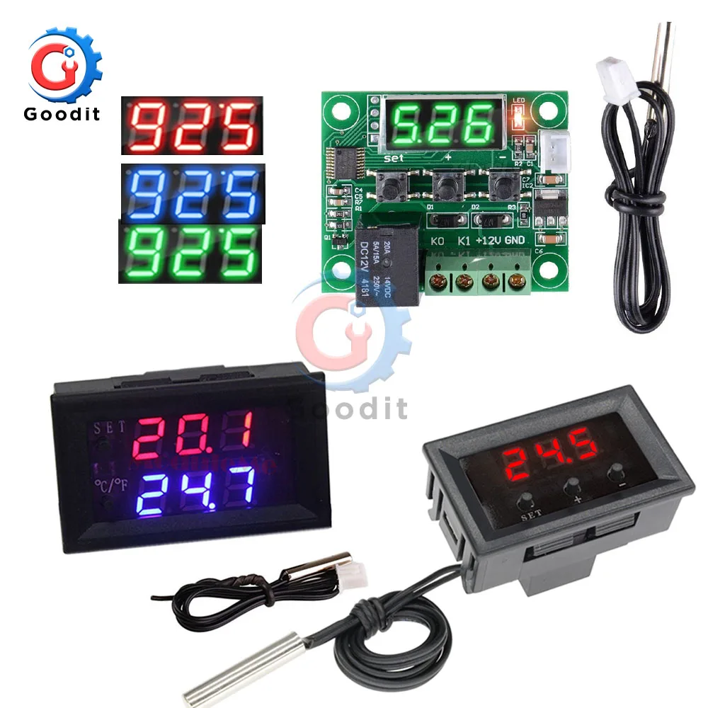 DC 12V W1209WK W1209 Digital Thermostat Temperature Controller Regulator Thermoregulator Incubator NTC Sensor Meter Case