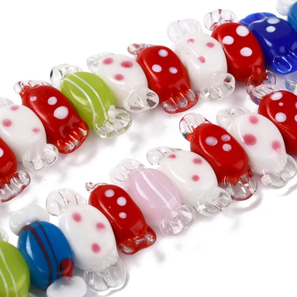 about 35pcs/Strand Handmade Lampwork Candy Beads Strands Colorful for Bracelet Necklace Kids Jwelry DIY Making Accessories