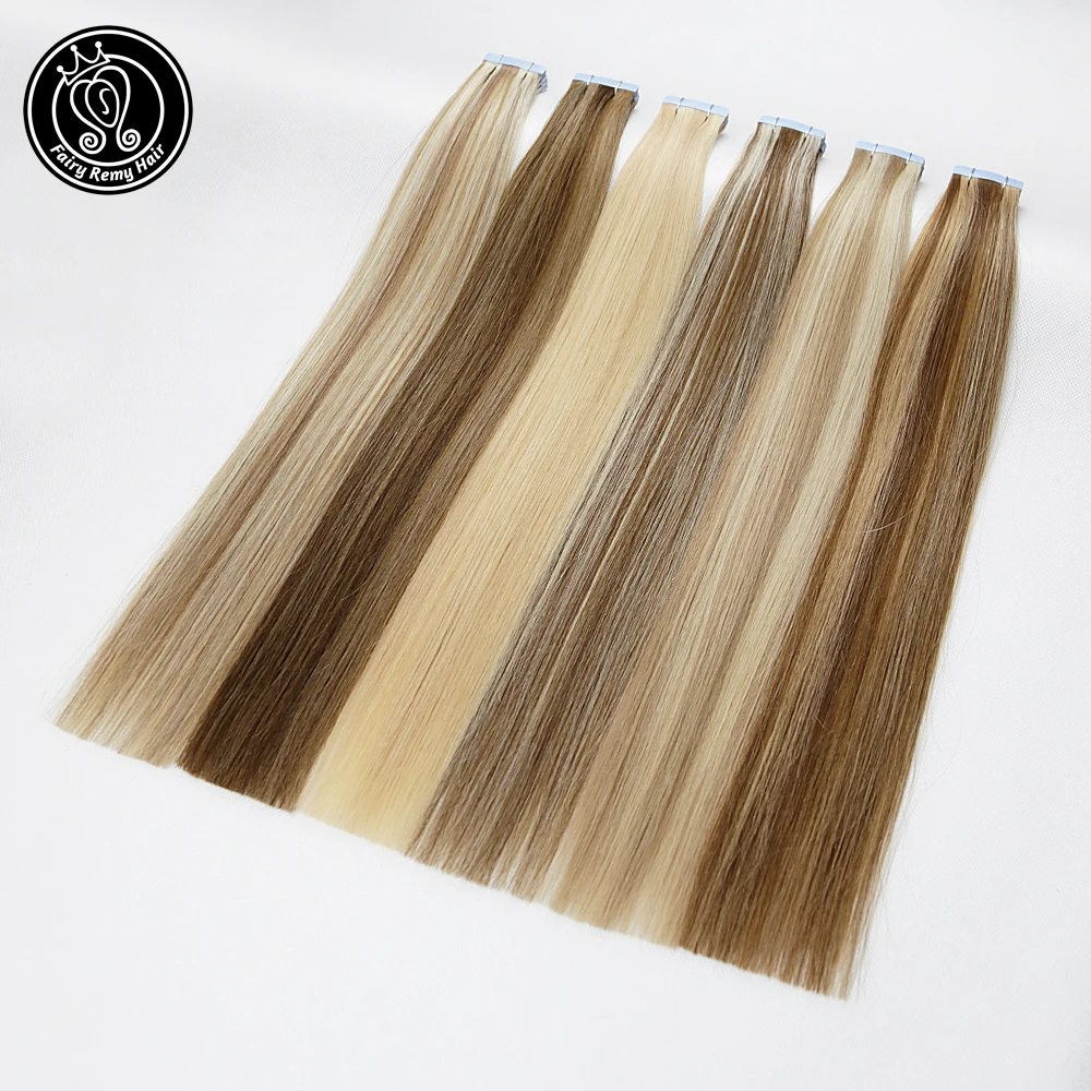 Fada remy cabelo 2.0 g/pc 16-18 Polegada 100% real remy da pele do plutônio trama do cabelo humano extensão cola em extensões de cabelo sem emenda fita ins