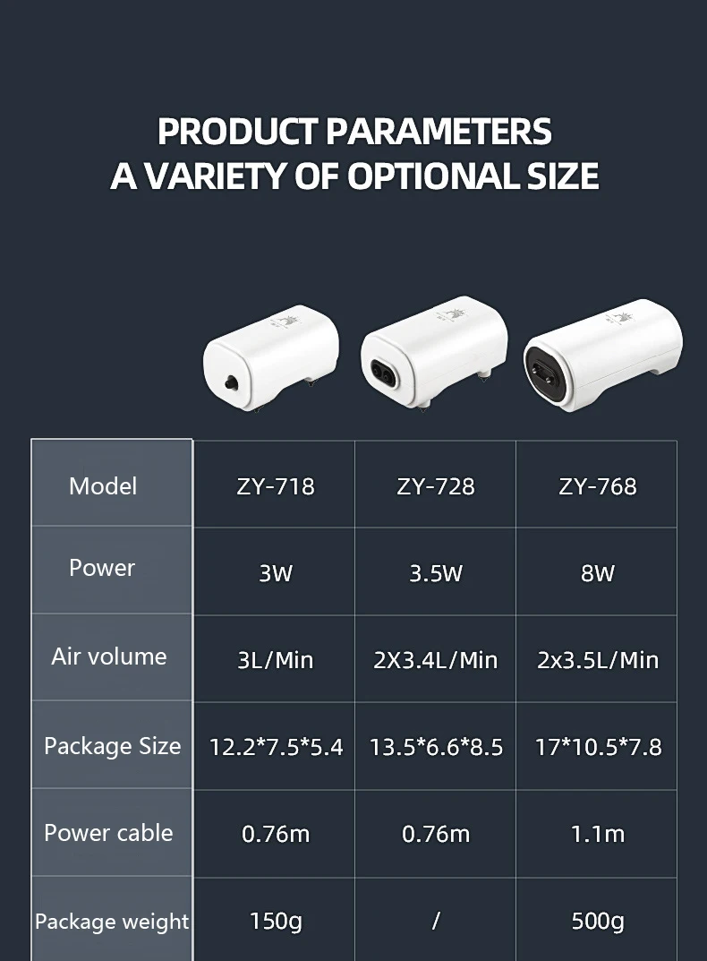 Ultra Silent Aquarium Air Pump Air Compressor Oxygen Airpump Single & Double Outlet 110-240V Adjustable Air Volume Water Pump