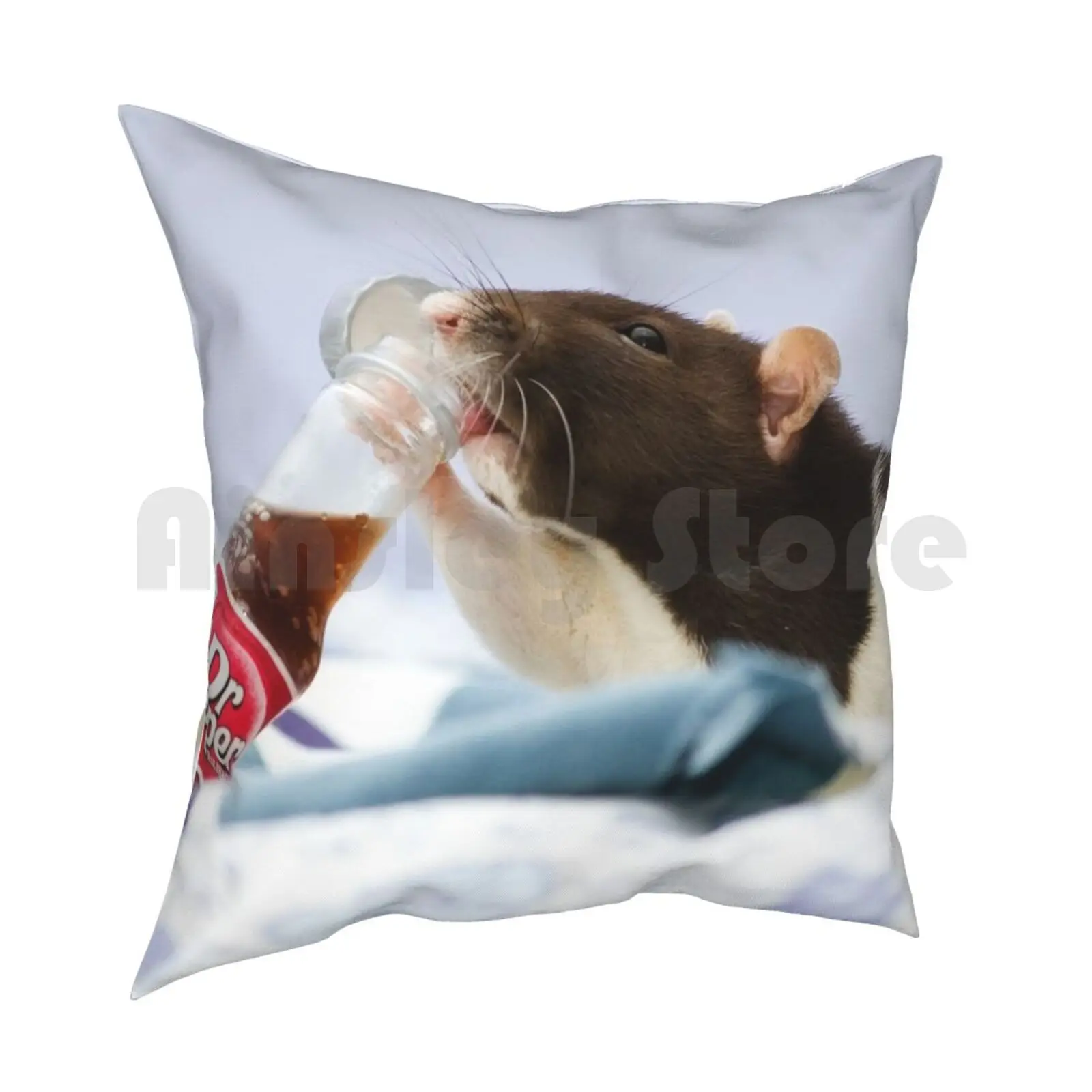 Dr Pepper Pillow Case Printed Home Soft Throw Pillow Rat Dr Pepper Soda Drink Pet Cute Animals