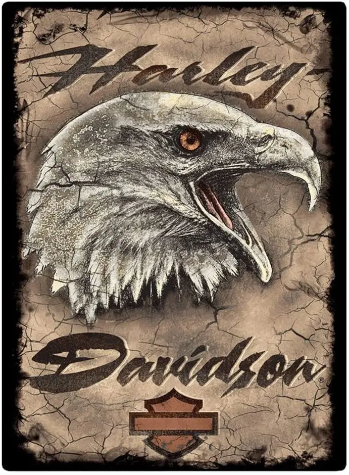 vintage  Davidson eagle card embossed tin sign, 20x30cm