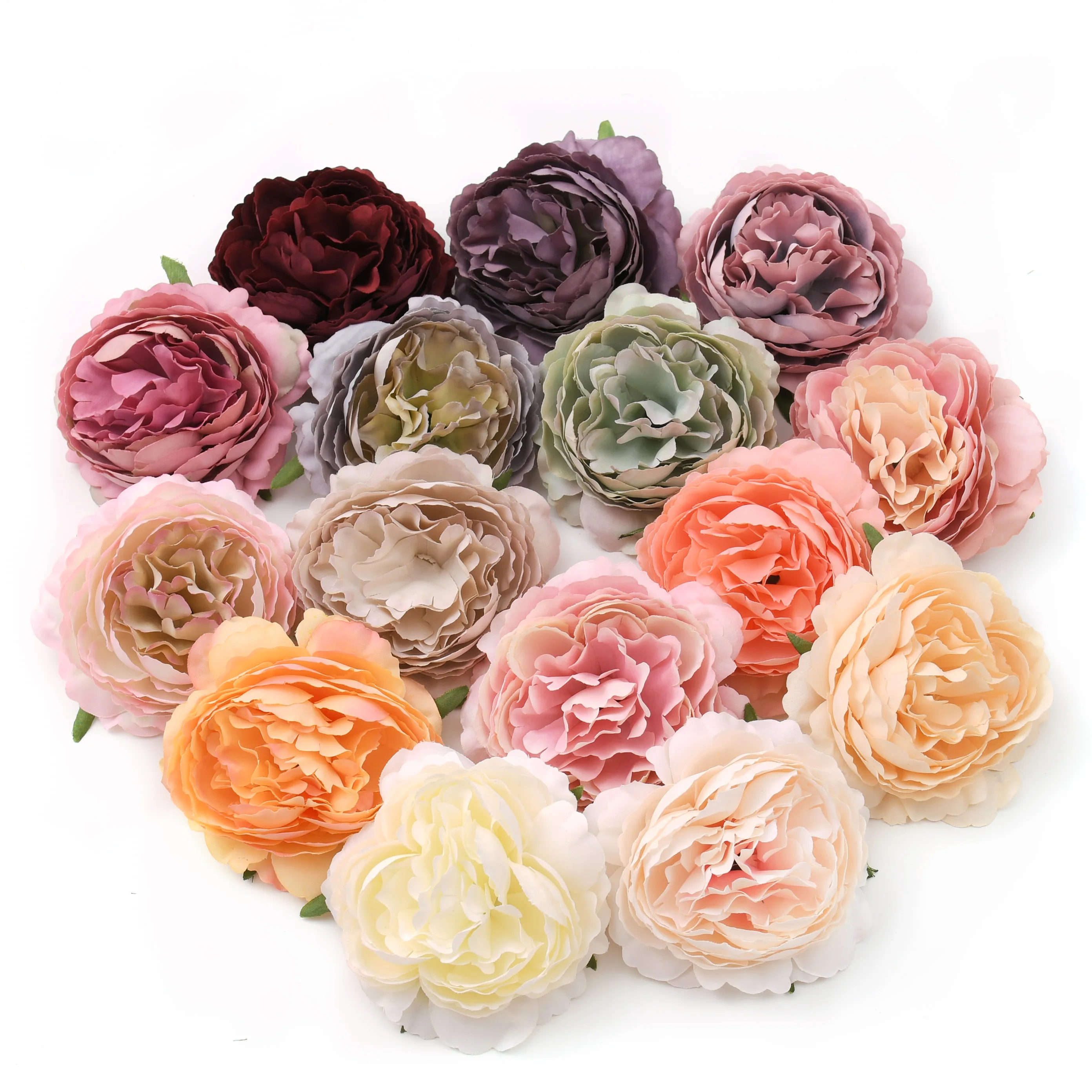 20pcs 7cm peony Artificial Silk Flower Heads For Wedding Decoration DIY Wreath Gift Box Scrapbooking Craft Fake Flowers