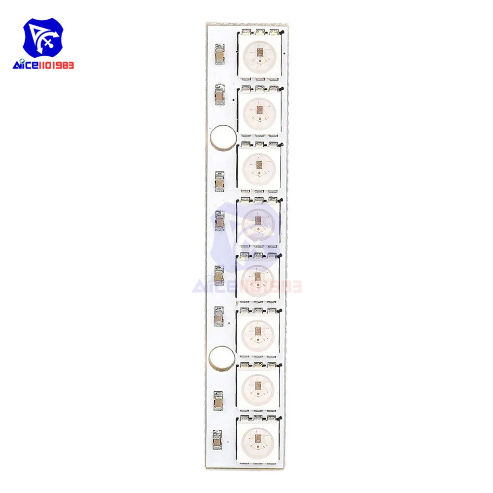Плата драйвера светодиодной ленты diymore WS2812 5050 RGB, 8 светодиодов, 8-канальная, встроенная полноцветная макетная плата с приводом для Arduino