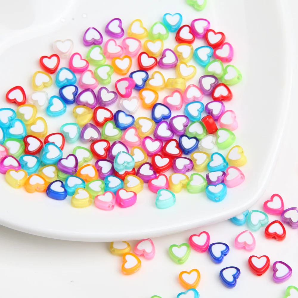 100/200PCS Butterfly Love Beads Acrylic Spaced Beads for Jewelry Making Bracelet DIY Handmade Necklace Supplies Accessories