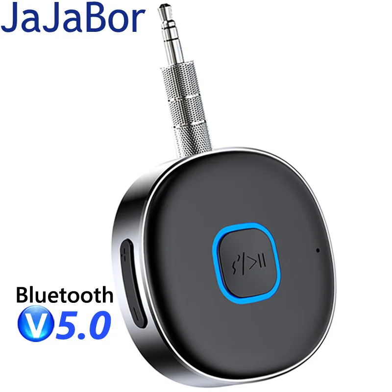 

JaJaBor Car Bluetooth-compatible 5.0 Receiver Noise Cancelling 3.5mm AUX Adapter Stereo Music Player Wireless Handsfree Car Kit