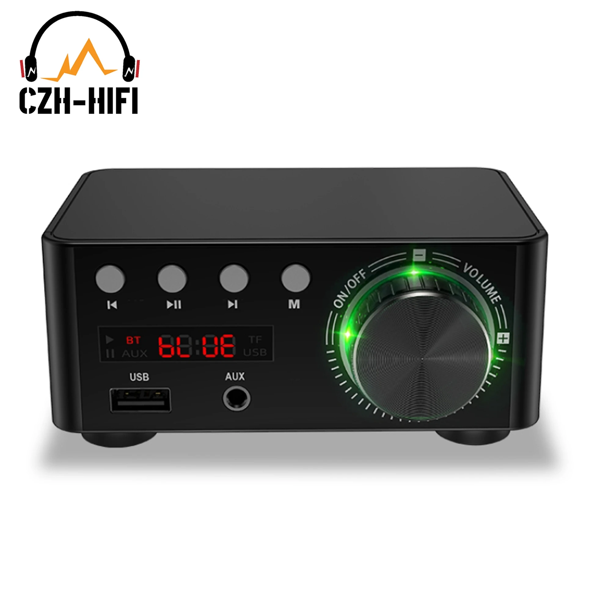 Set Brand New APPJ Mini HiFi Bluetooth 5.0 Digital Amplifier Stereo AMP USB TF Card Player Home Desktop Audio AUX Input 50Wx2