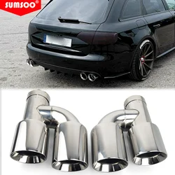 genuine SUMSOO Car Accessories stainless steel H-type double outlet straight edge exhaust pipe tailpipe