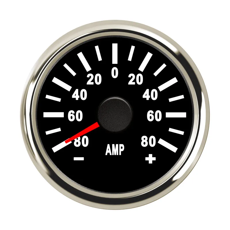 Kundenspezifische 52 mm 2 Zoll Motorrad-Amperemeter ± 80 A/150 A wasserdichte Auto-Boots-Amperemeter Strommesser mit Sender, rote Hintergrundbeleuchtung, 9–32 V