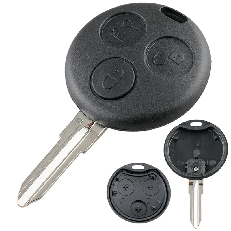 Car Key Shell 3 Buttons Car Remote Auto Key Shell Case No / With Blade Fit for Fortwo 450 /451 2007-2013/Mercedes-Benz Smart