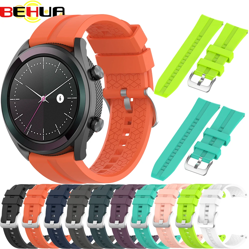 Hight Quality Silicone Wristband Strap For Huawei Watch GT 42mm Elegant /46MM Fashion Sport Bracelet 20mm Smartwatch Band Correa