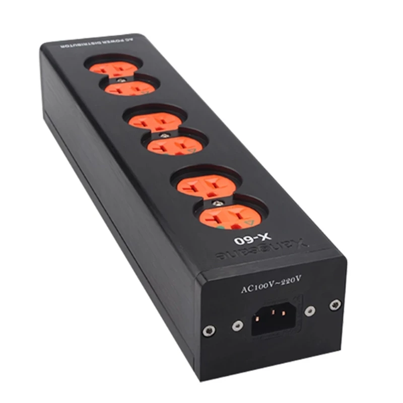 A  US power strip 2 sockets/4 sockets/6 red copper power sockets for Hi-end audio system power cables