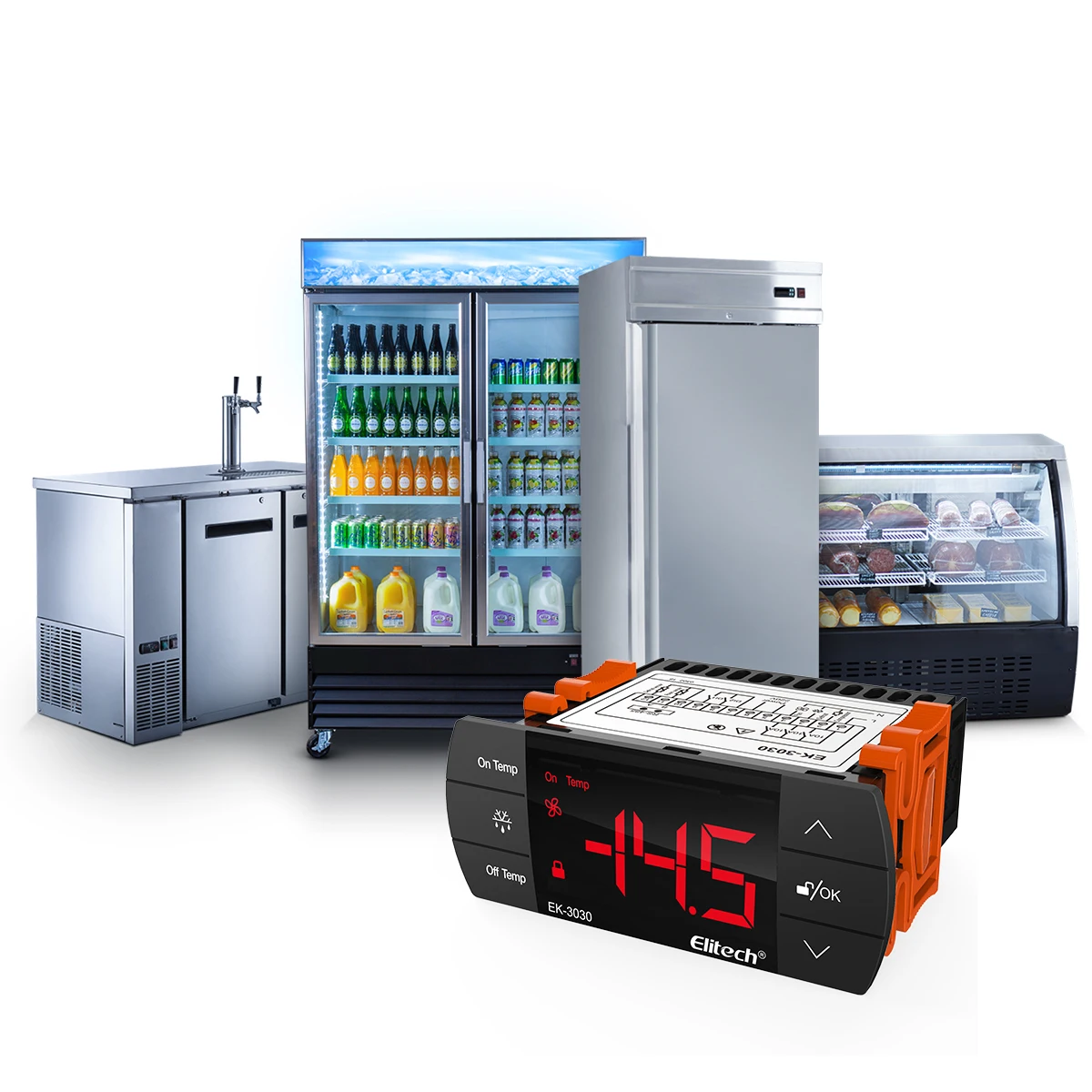 Elitech EK-3030 regolatore di temperatura digitale 110V termostato centigradi ventola di scongelamento di raffreddamento a 3 stadi