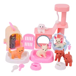 ตุ๊กตา Cat Climbing Frame สุนัข Cage Tableware อุปกรณ์เสริม Blister ชุดอุปกรณ์เสริมสำหรับ Barbiees & BJD ตุ๊กตาของเล่น Blister อุปกรณ์เสริม