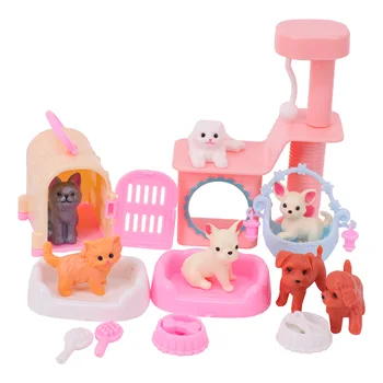 Pop Kat Klimrek Hondenkooi Servies Accessoires Blister Set Accessoires Voor 30Cm Poppen & BJD Pop Speelgoed Blister accessoires