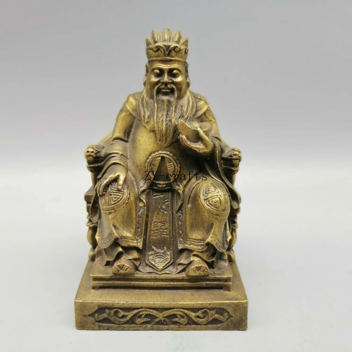 

China archaize brass Yuanbao god of wealth crafts statue