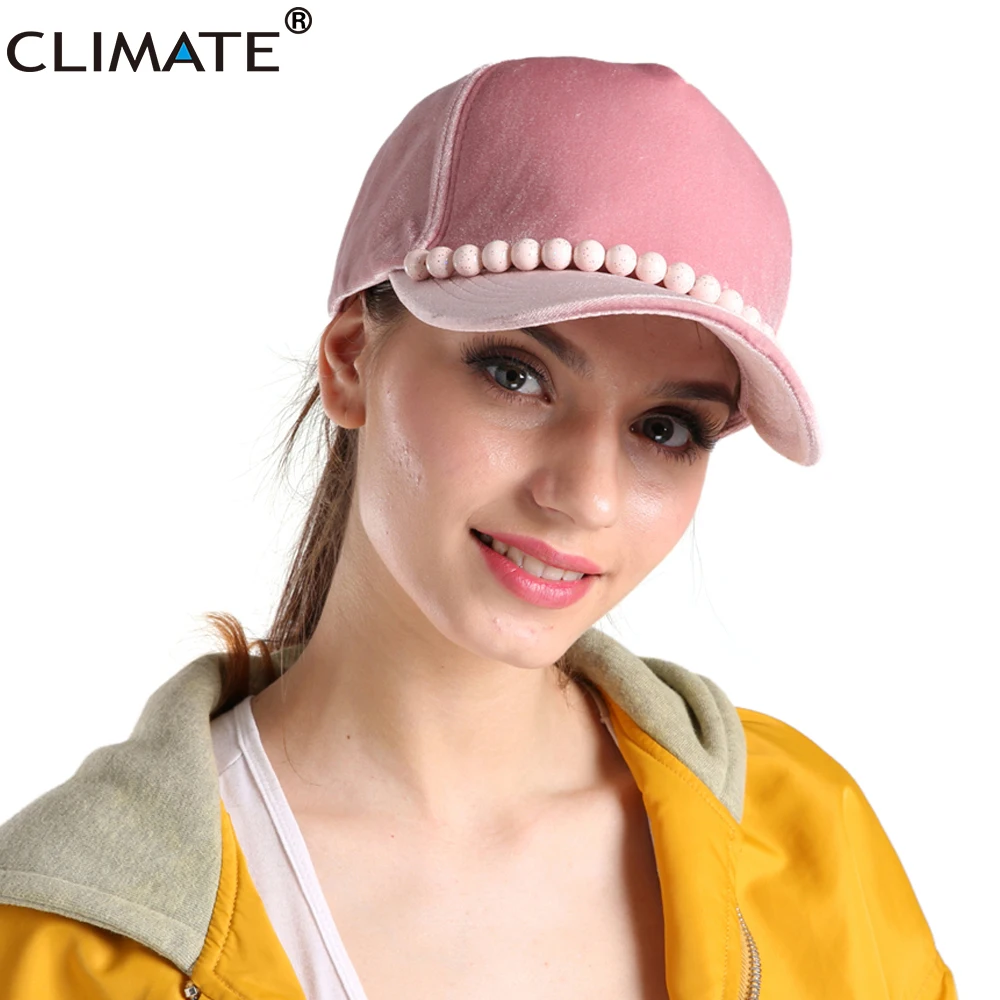 

CLIMATE Fashion Women Warm Baseball Cap Party Club Warm Caps Bowknot Pleuch Cap Fancy Pink Faux Fur Lady Girl Adjustable Hat Cap