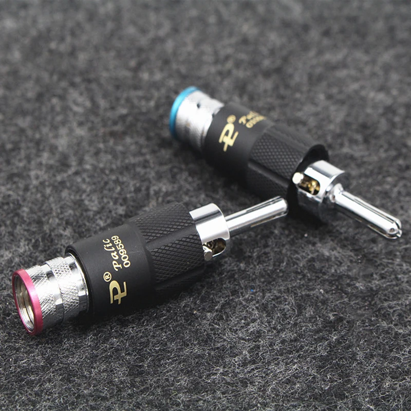 4 قطعة HIFI Palic النحاس الفضة مطلي الموز ذكر جاك مكبر صوت التوصيل قفل برغي 9 مللي متر لتقوم بها بنفسك كابلات الموصلات