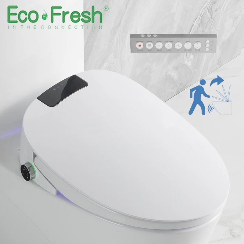 ecofresh cobertura de assento sanitario aquecida inteligente bide eletronico abertura flip automatica assento de wc inteligente 01