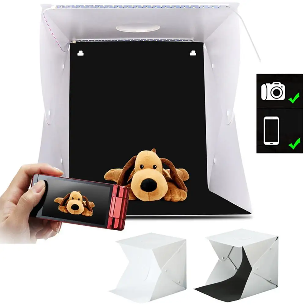 

1PCS Portable Soft Box Foldable Mini LED Photo Studio Shooting Photography Light Box Softbox Tent + Dual Color Backdrops