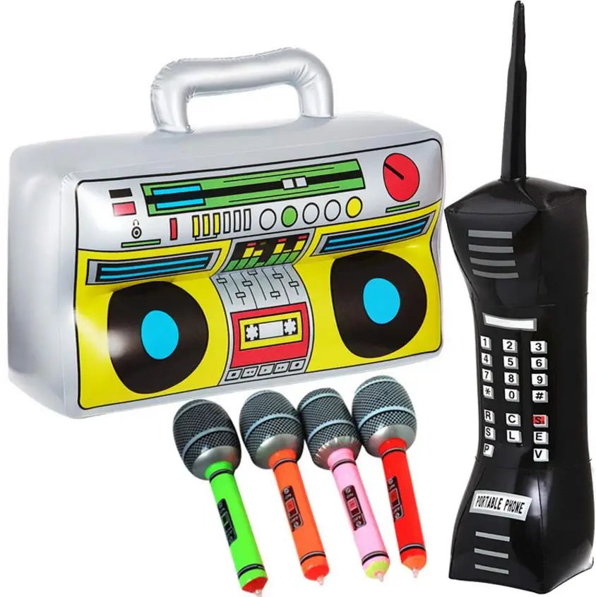 

Party Decoration Inflatable Balloons Phone Microphones Boom Box Radio for Themed Supplies Rappers Hip Hop B-Boys Cosplay Costume