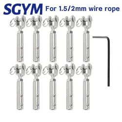 Cable Railing Wire rope 1.5/2mm Fork Jaw Tension Terminal Fitting Toggle Anchor  with Hexagon Grub Screw Bolts
