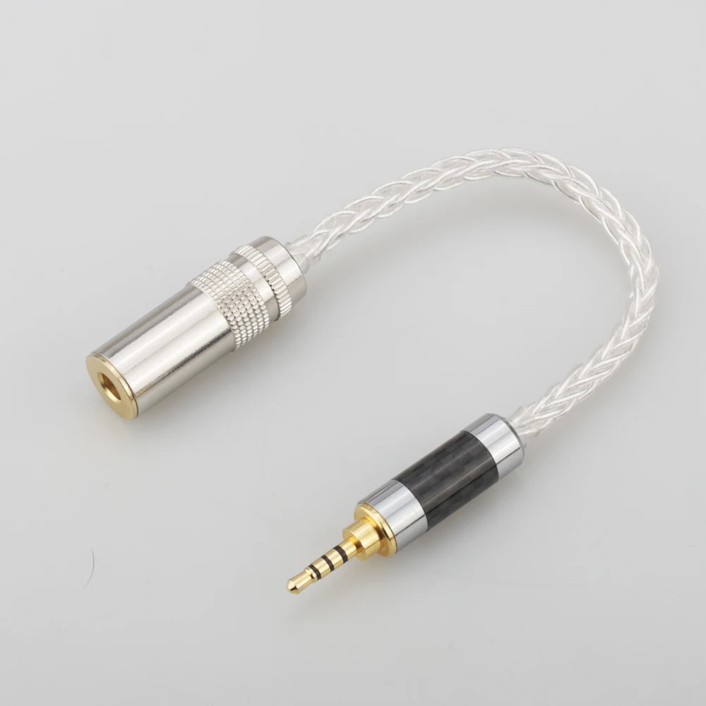 Audiocrast 10cm 2.5mm TRRS zrównoważony do 4.4mm zbalansowany żeński 7N OCC posrebrzany Adapter Audio