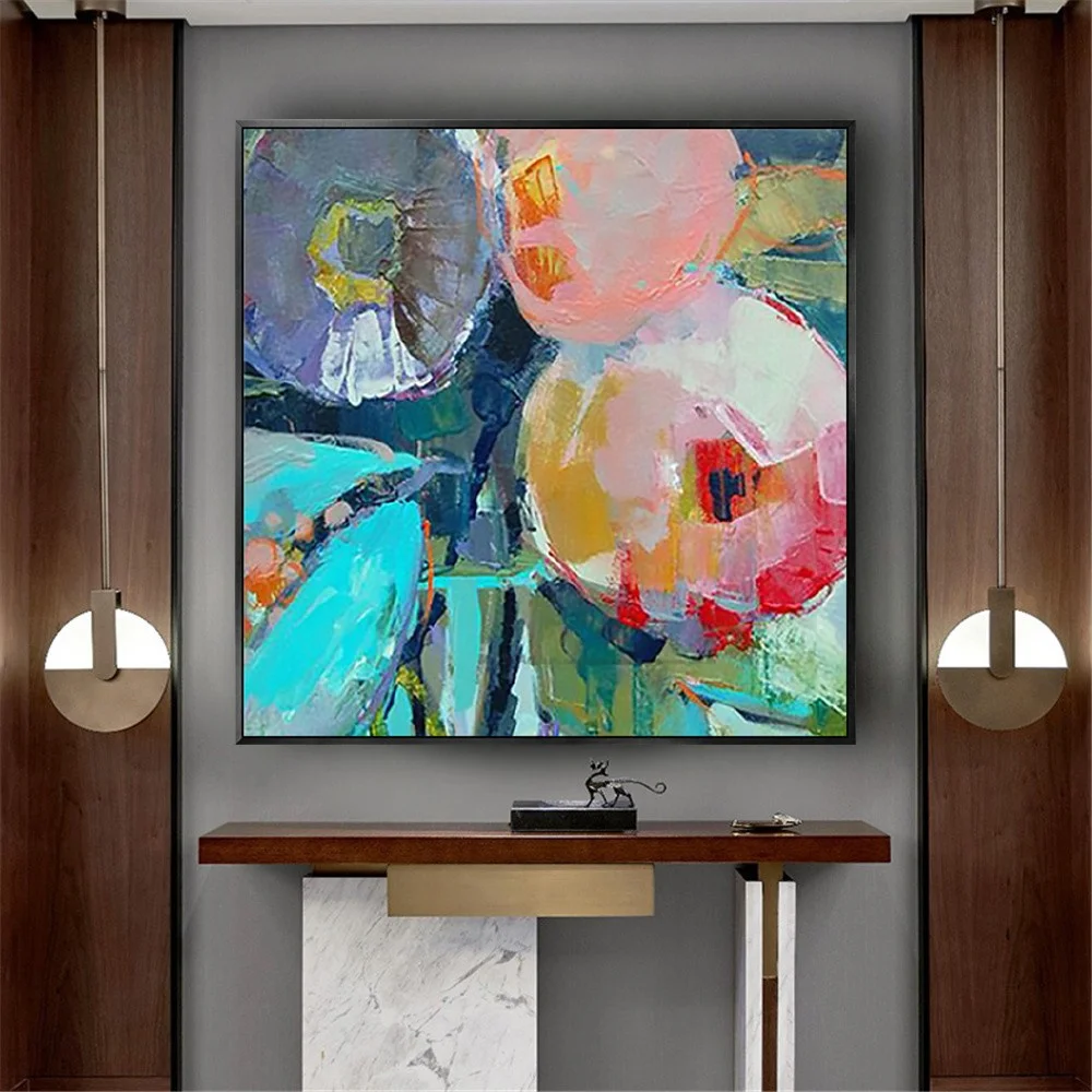 

100% Hand-Painted Abstract Colorful Fruit Poster Canvas Mural Oil Painting Decor Home Decoration Wall Art Pictures Lucky Wealth