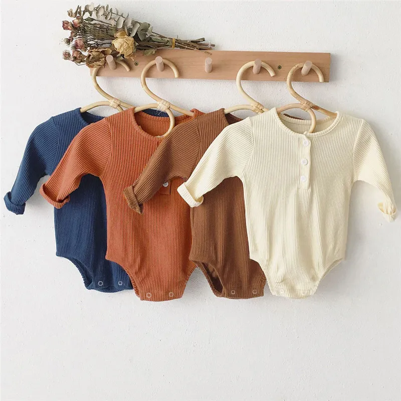 Newborn Rompers Baby Boys Jumpsuits Long Sleeve Kids Basic Overalls Autumn Spring Clothes Cotton Boys Jumpsuits Outfits