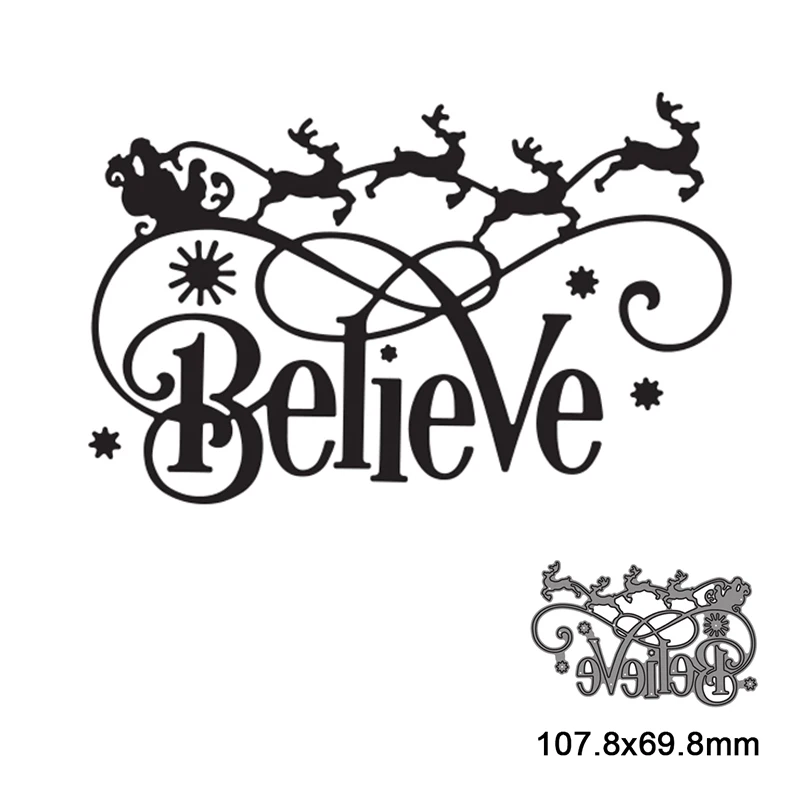 

Christmas Santa Elk Believe Metal Cutting Dies For DIY Scrapbook Cutting Die Paper Cards Embossed Decorative Craft Die Cut New