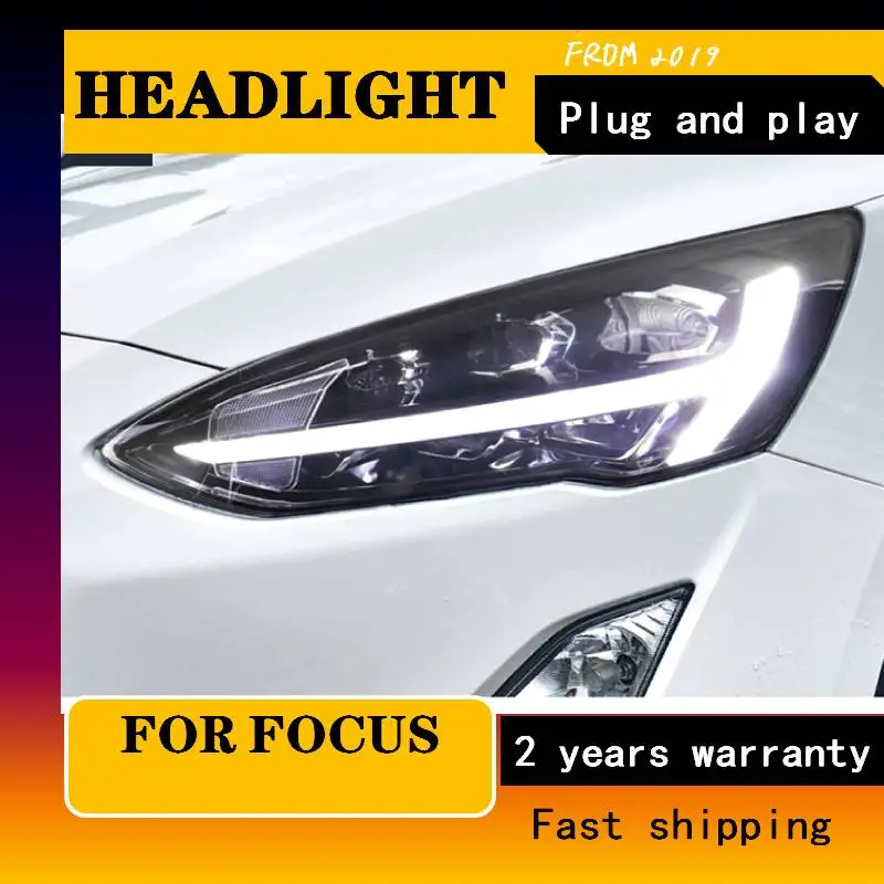 Car Styling For Ford Focus Headlights 2019 New Focus 5 LED Headlight Dynamic Signal Led Drl Hid Bi Xenon Auto Accessories