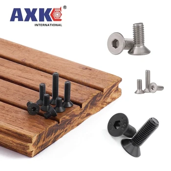 5-50 adet Allen anahtarı kafa Din7991 M2 M2.5 M3 M4 M5 M6 paslanmaz çelik 304 veya siyah altıgen soket düz havşa başlı vida