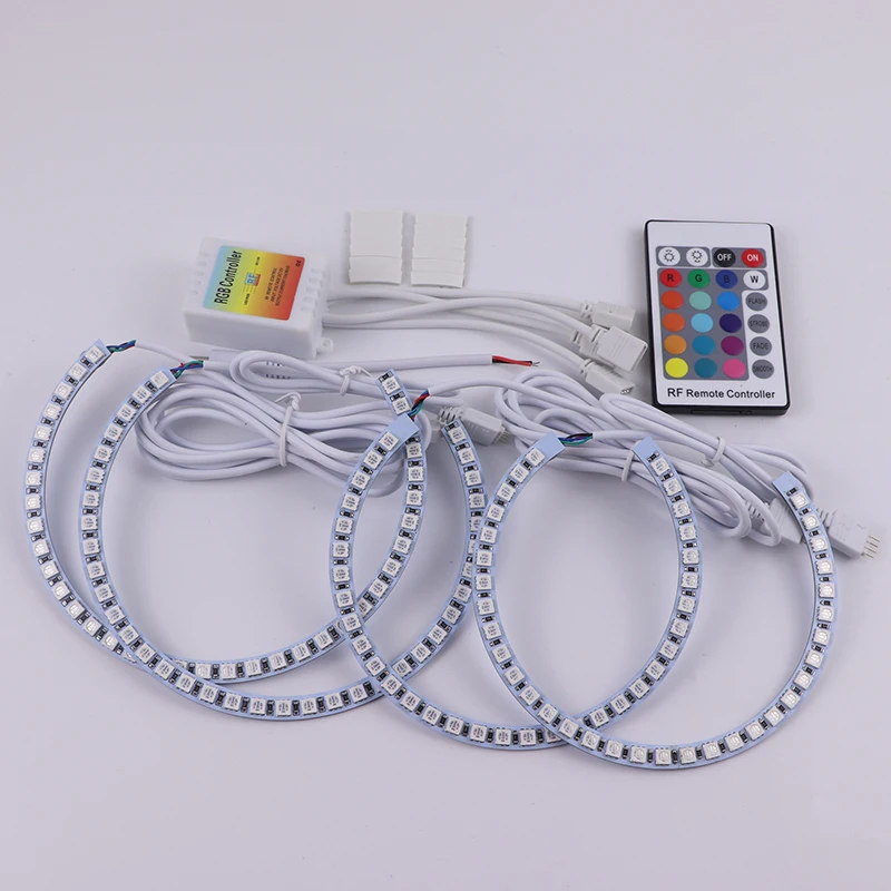 for BMW 3 5 7 E36 E38 E39 E46 projector Accessories Headlight Multi-color RGB LED Angel Eyes Ring Eye DRL RF Remote Control