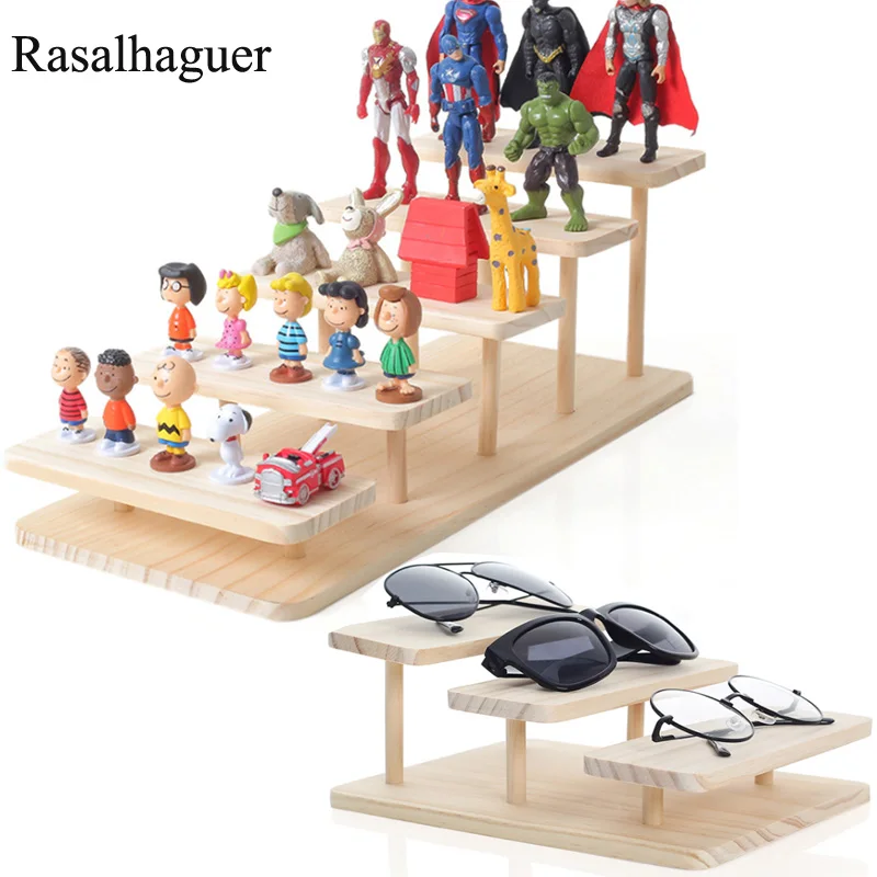 Bamboo Sunglasses Stand Hand-made Toys Glasses Display Jewelry Holder Bracelet Watches Show Product 1-5Layers Options