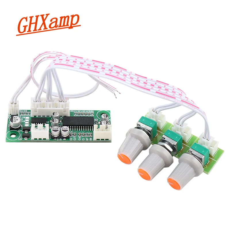 GHXAMP PT2313/TM2313 Digital Control Amplifier Tone Board Audio Mini Preamplifier Bass Tweeter Panel DC12V 61*26mm