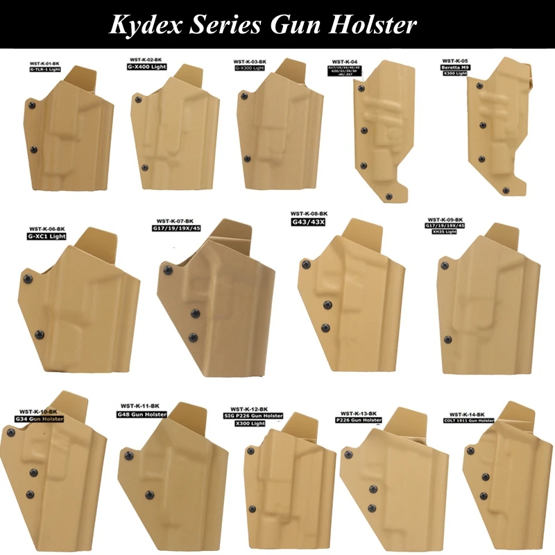 Hunting Right Kydex Gun Holster CS Airsoft Waist Pistol Handgun Pouch for Shooting Training Right Hand Drop Leg Holster