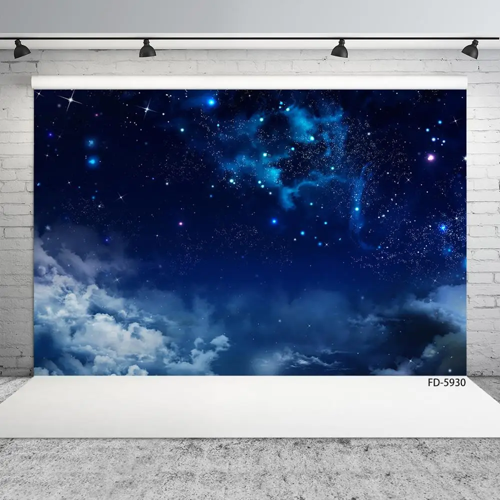 Starry Sky Sparkle Stars Clouds Photography Background Customized Backdrop for Baby Children Portrait Photocall Photo Studio