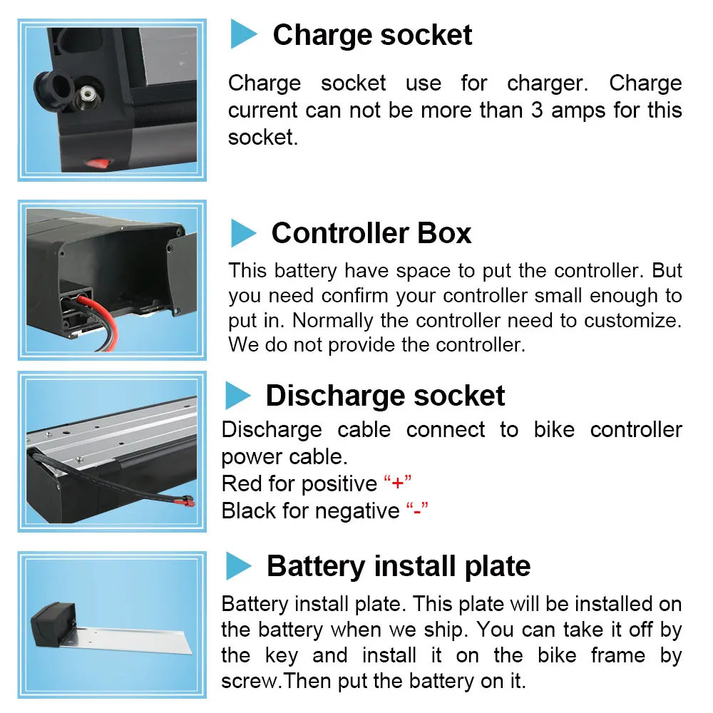 Rear Rack eBike Battery 48V 20Ah ebike battery 36V 35AH 52V 24AH18650 battery for 1800W 1500W Motor 48v Mountain ebike batteries