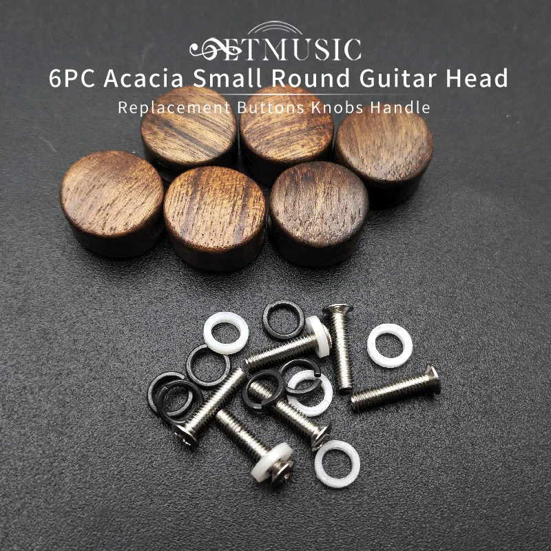 

6Pcs Acacia Small Round Shape Guitar Tuning Pegs Tuners Machine Heads Replacement Buttons Knobs Handle