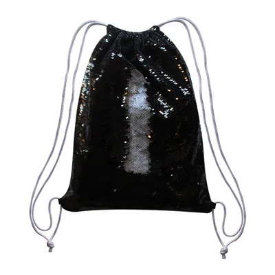 

10pcs 45 *35 cm Sublimation Blank Heat transfer magic sequins pull rope bag DIY creative blank supplies wholesale