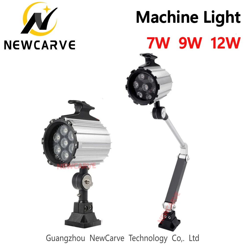 CNC Machine LED Light 7W 9W 12W 24V 36V 110V 220V  For Industrial Tool Working Light Lamps Long Arm Folding Lights NEWCARVE