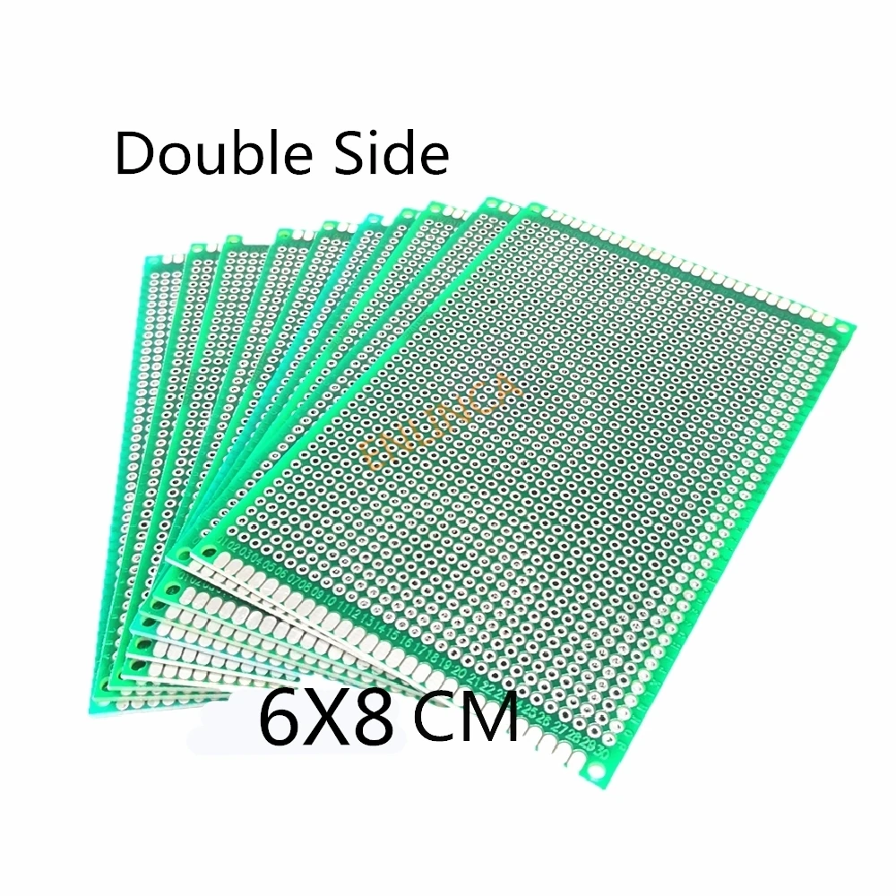 5pcs/lot 6x8cm Double Side Prototype PCB Universal Board 6*8cm Printed Circuit Board For  Experimental Development Plate