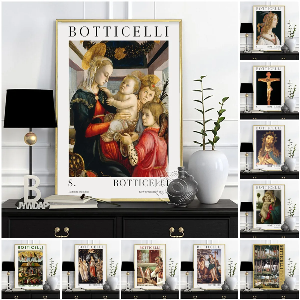 Italy Sandro Botticelli Exhibition Museum Posters, Pallas And Centauri Portrait And Child Oil Paint, Vintage Art Home Wall Decor